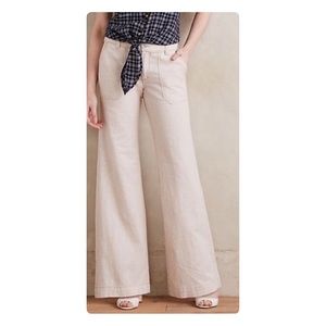 Anthropologie pilcro and the letter press Linen Wide Leg Pants size 4